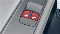 Detail of the driver's door: Controls